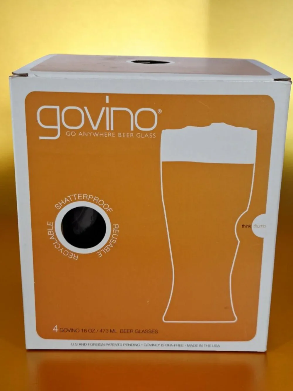 GOVINO Unbreakable Plastic Pint Beer Glasses, 16 oz, set of 4